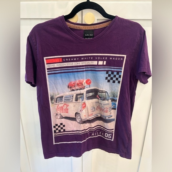 Zara Other - Zara Man Purple Tee size medium! Coca Cola vintage van